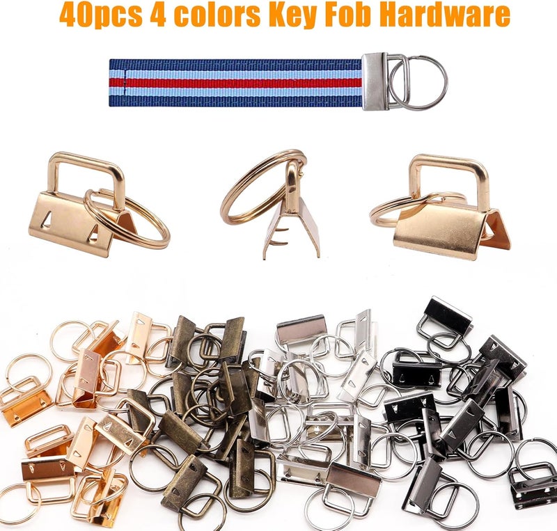 weideer 15 Set Key Fob Hardware with Plier Tools Bag Wristlet Key Fobs/Lanyards/Chains - Image 5